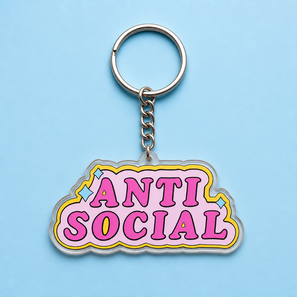 Anti Social Keychain