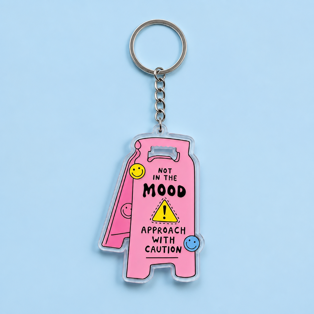 Caution Moody Keychain