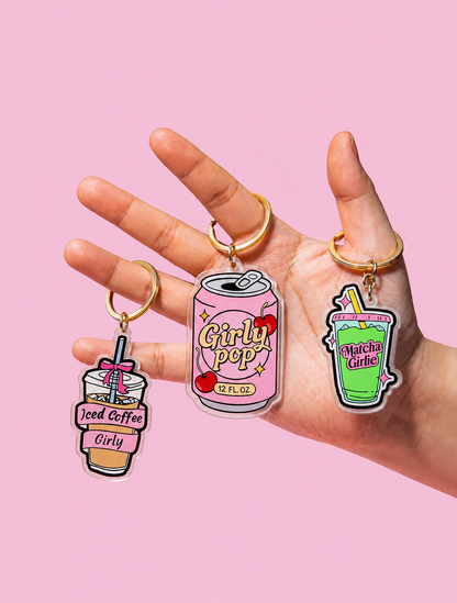 Girly Soda Keychain