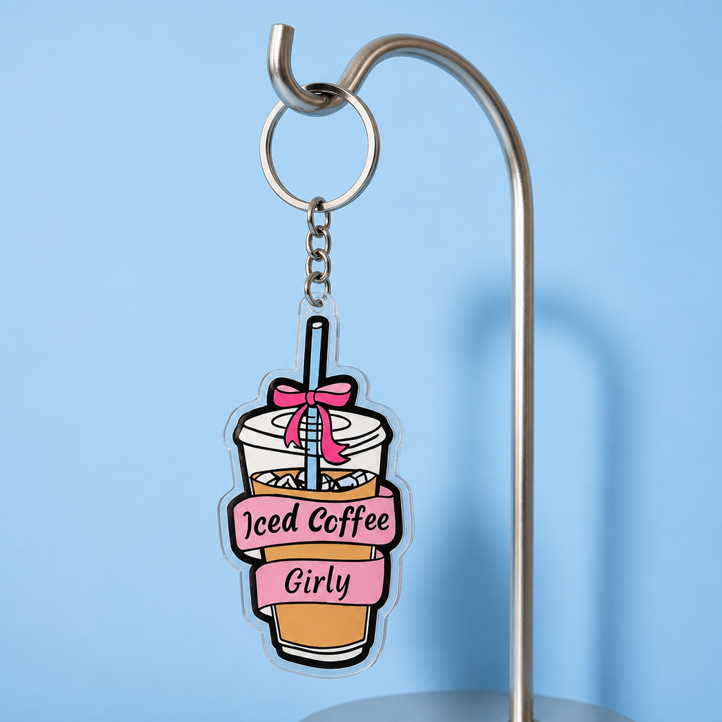 Iced Coffee Girly Keychain