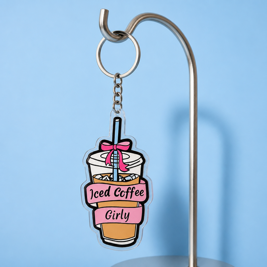 Iced Coffee Girly Keychain
