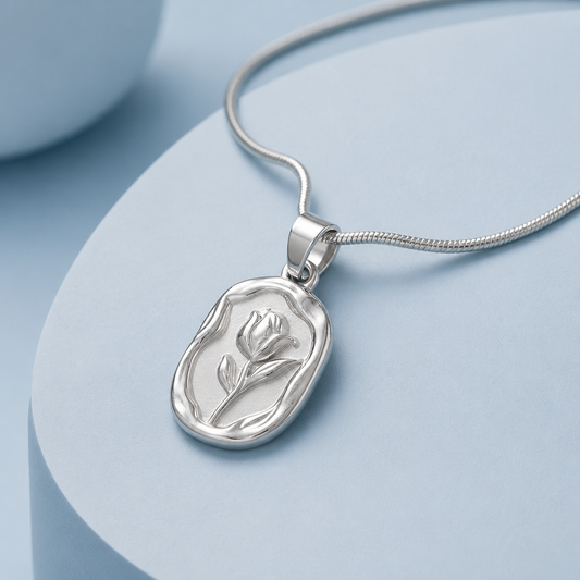 Tulip Silver Necklace